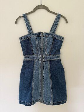 Wild Fable two-tone denim mini dress full-zip XXS (NWOT)
